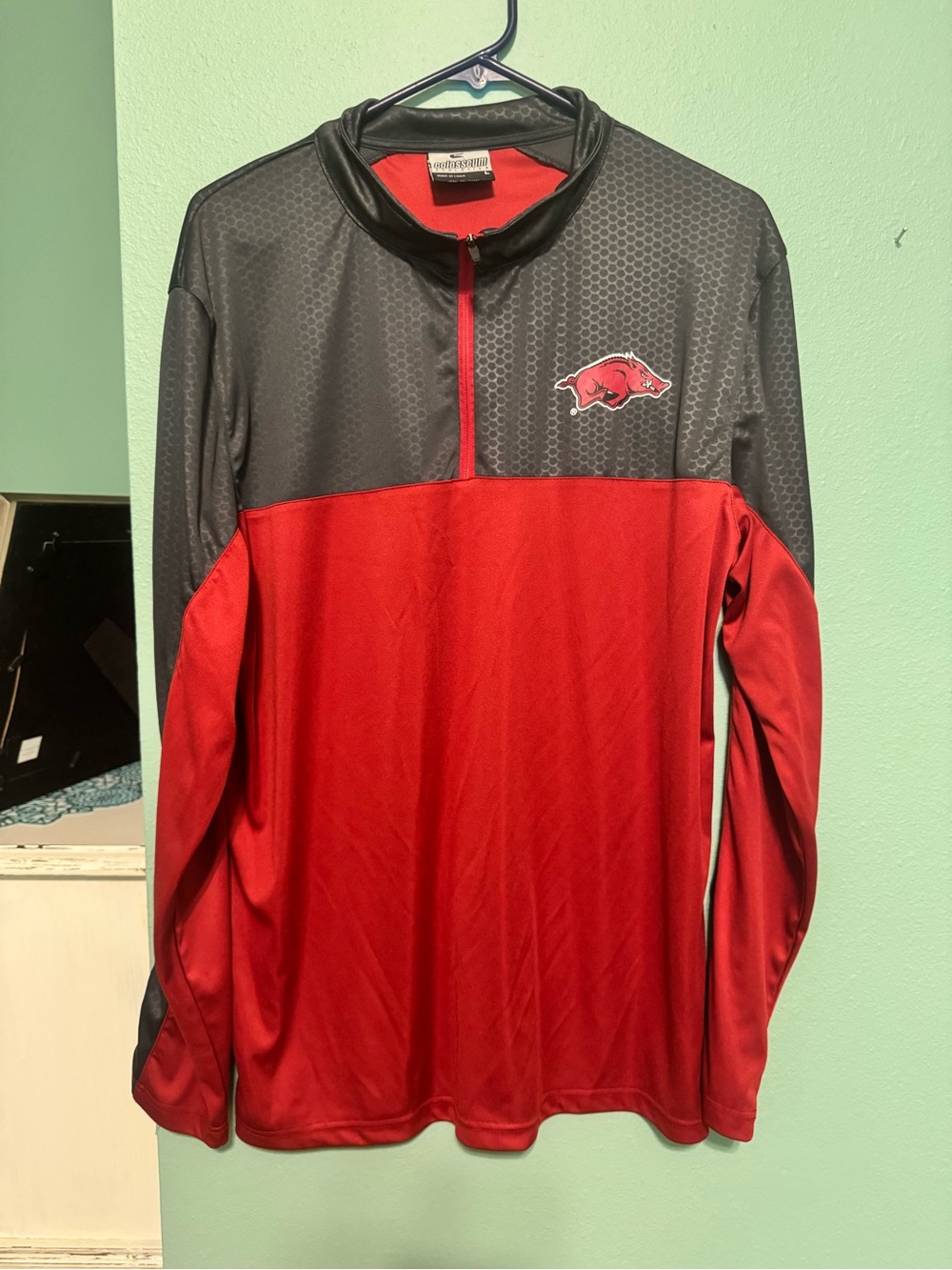 Colosseum Red and Black Arkansas Razorbacks Quarter-Zip Pullover